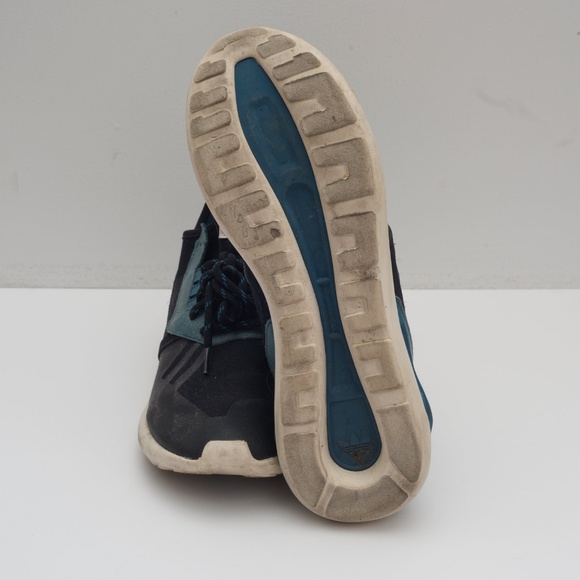 Adidas Tubular Trainers, Black + Blue, Men's - Picture 3 of 5